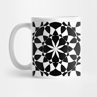 Black and white flower mandala mosaic Mug